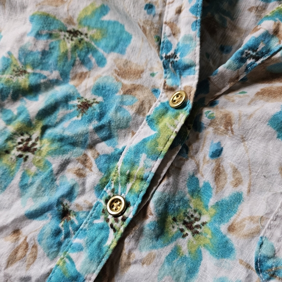 Karen Scott Floral Button Up Blouse - Picture 4 of 7